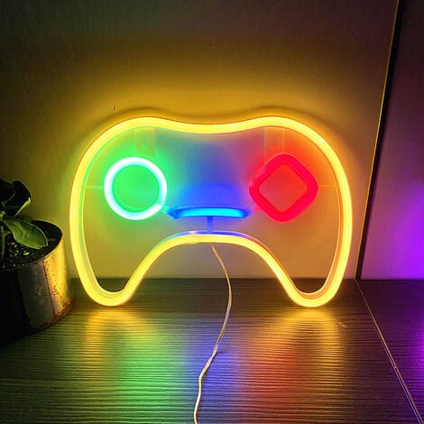 Neon LED Enseigne Lumineuse Decor Gaming Cool Néon pour Chambre Salle de  Jeux Bar Enfants Cadeau