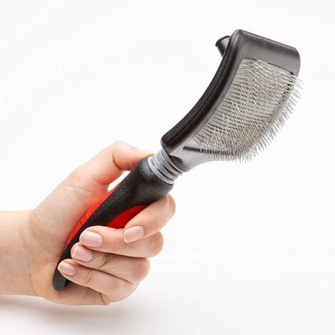 Brosse Carde Progroom Très Grande pour Chien Longueur totale 19cm, longueur du peigne 12cm, largeur 9cm