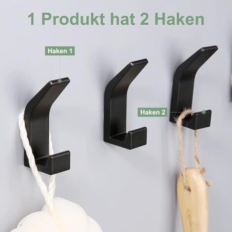 Lot De 6 Crochets En Silicone Auto-adhésifs - Sans Perçage Pour Salle De Bain, Cuisine, Bureau - 10
