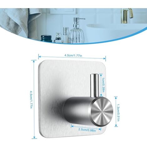 Menz SET 6 Crochet Adhesif Mural - Accroche Serviette Salle De Bain Blanc Accroche Torchon Cuisine Inoxydable