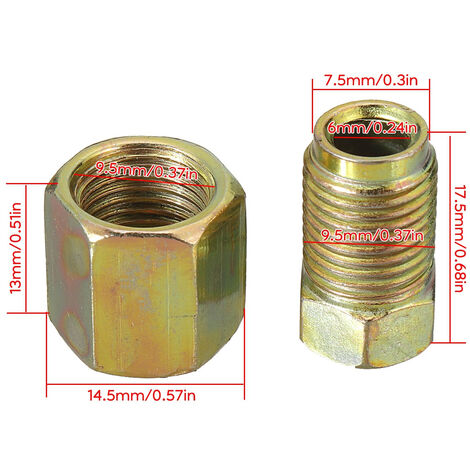 Adaptateur Raccord Frein Mâle M12x1 Vers Femelle M10x1 Acier Zingué - Conduite Évasée Inversée - 3