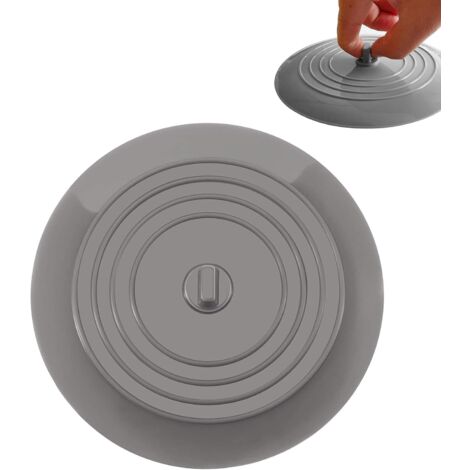 2 Bouchons De Vidange En Silicone 20x20 Cm - Anti-Odeurs Pour Douche, Évier, Cuisine - Gris - Étanches Et Antidérapants - 12