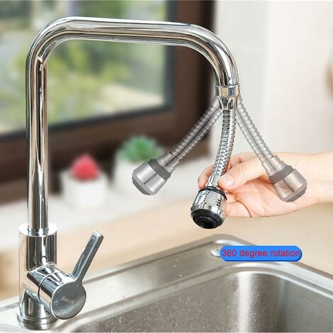 Rallonge de robinet de cuisine, avec un tuyau de bec rotatif à 360 °, des  fournitures de cuisine et de salle de bain