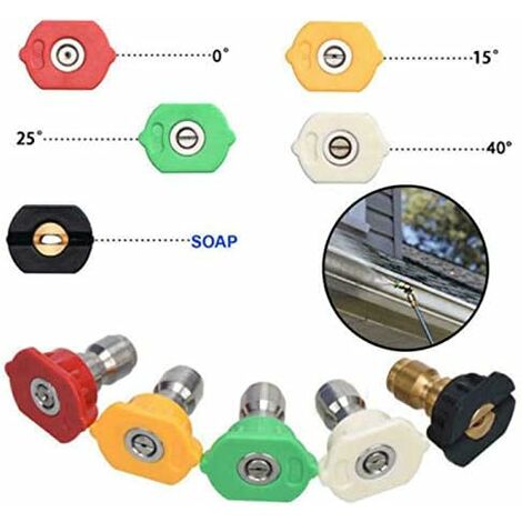 Kit De 7 Buses Pour Nettoyeur Haute Pression - Connexion Rapide 1/4, Acier Inoxydable - Pour Voiture Et Jardin
