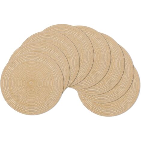 FunWheat Lot De 6 Sets De Table Ronds Tressés Pour Tables De Salle