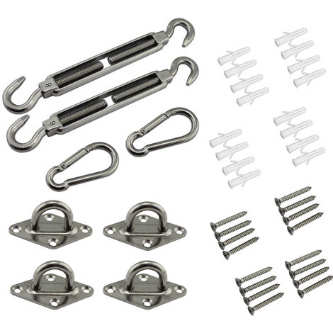 Kit Fixation Voile D'Ombre - 80 Pièces En Inox 304 Pour Voile Rectangulaire/Triangulaire | Terrasse, Jardin