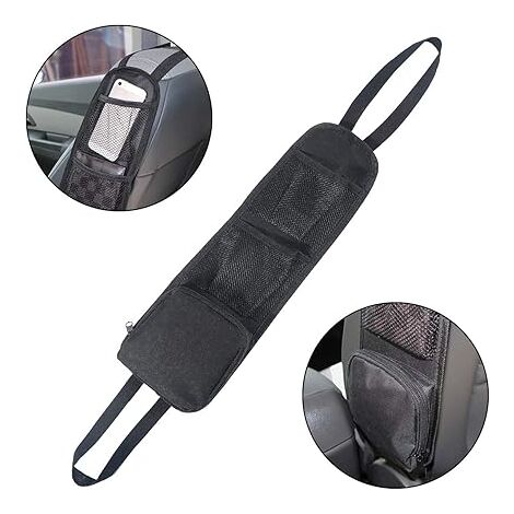 Organisateur Latéral de Siège, Sac de Rangement de Voiture, Support de Téléphone de Siège de Voiture de Poche en Filet pour Tous les Sièges d'auto de Passager Avant pour Voitures, Camions
