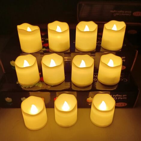 72 Pièces Bougies LED Sans Flamme Vacillante, Alimentées Par Piles Bougies  Chauffe-Plat Électriques Sans Flamme