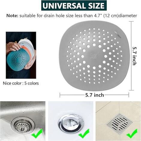 4 Filtres De Drain En Silicone - Anti-Cheveux Pour Douche, Évier, Baignoire - Avec Ventouses - Facile à Nettoyer