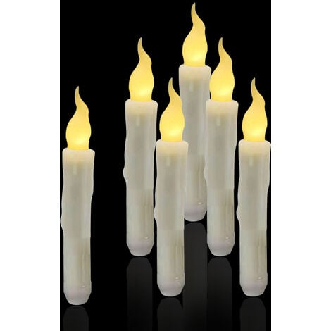 Bougies vacillantes sans flamme, 1 télécommandes, 17CM ivoire, bougies de  fenêtre LED à piles, minuterie, lot