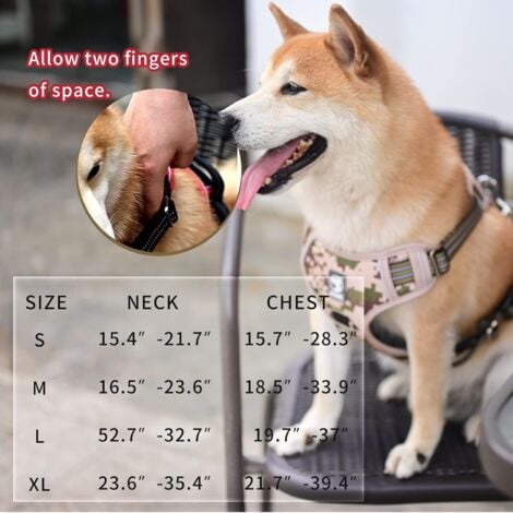 Camouflage Marron, M ,  Harnais Chien, Harnais Anti Traction pour Chien, Respirant Réglable Gilet Durable Réfléchissant, Facile à Mettre, Camouflage Harnais pour Petit Moyen et Grand Chien