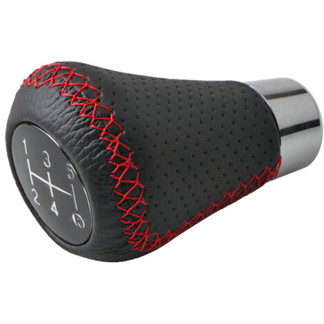 Pommeau De Vitesse Soufflet Et Pommeau De Levier De Vitesse GTI - Noir Coutures Rouges - 5 Vitesses - Compatible VW Polo 9N Soufflet Levier Vitesse VW