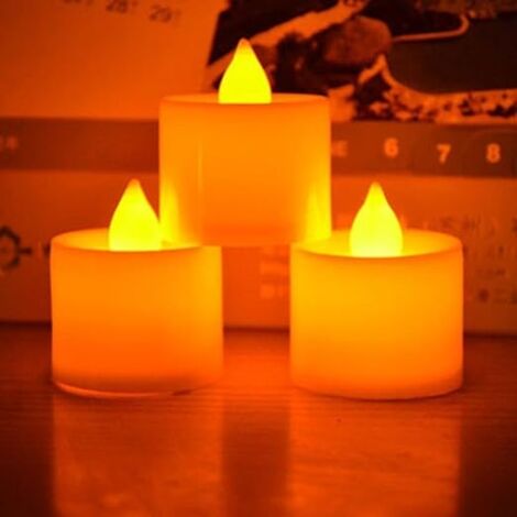 Lot de 24pcs Bougies LED à Piles sans Flamme, Réaliste et Bright, LED Lumières de Thé - Fausses Bougies électriques pour Votive Table Party Anniversaire Mariage Décoration Noël Jaune
