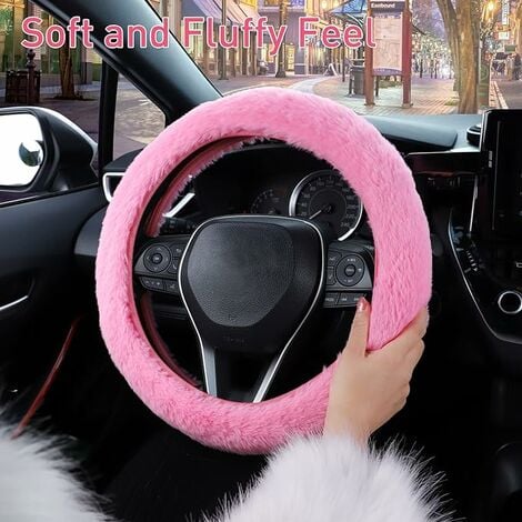 Housses de volant de voiture en cristal rose pour filles et dames