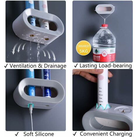 Lot De 2 Porte-brosses à Dents Avec Couvercle - 3 Emplacements, Tasse Incluse - Pour Salle De Bain Et Rangement Maquillage