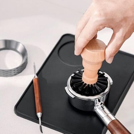 Brosse Nettoyage Vapeur Expresso – Brosse Anti-Brûlure Haute Température Pour Machine à Café, Manche Bois & Nylon Résistant