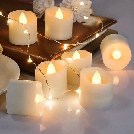 24 bougies LED avec lumière vacillante pour les demandes en mariage, les  anniversaires, les festivals, les