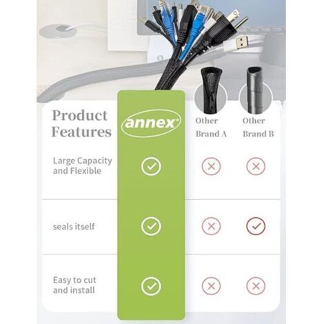 Gaine Spirale Pour Câbles 3 M - Diamètre 50 Mm, En Polypropylène, Pour Organiseur Câble Ordinateur, Câble Alimentation, Tuyaux