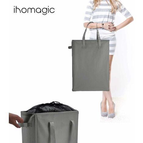 Panier à Linge Pliable 45L - Beige, 39x19x60cm - IHOMAGIC