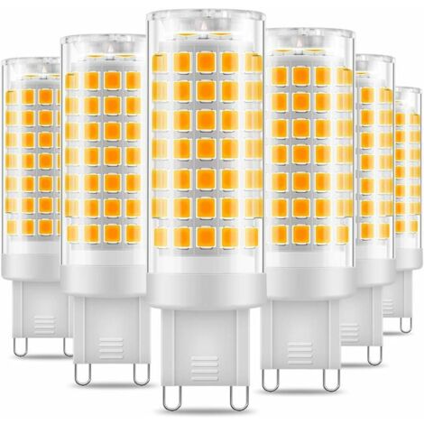 6 ampoules LED G9, LED 5W sans scintillement, blanc chaud 3000K, 650LM, efficacité énergétique équivalente à 48W halogène, angle de 360 degrés, AC220V