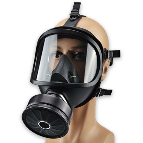Masque à gaz respirateur facial complet, filtre militaire de traitement  anti-buée, masque à poussière d'air pesticide, pour la peinture, la  poussière