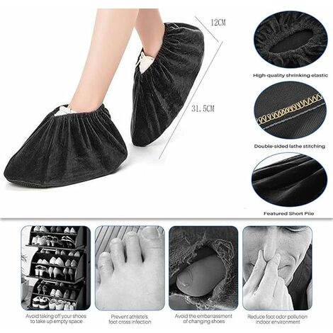 Woyejo 6 Paires Surchaussures Lavable Couvre-Chaussure Anti Glisse  Réutilisables Antidérapant Surchausson avec Flanelle Pantoufle pour  Protection de Sol pour Tapis de ménage : : Mode