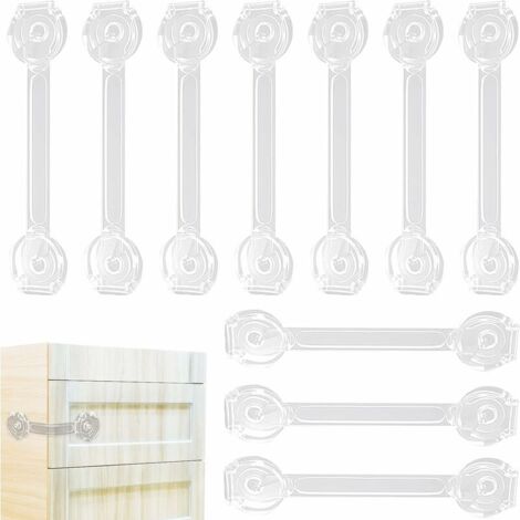 Lot De 16 Serrures De Sécurité Enfant - Sans Perçage Adhésif 3M - 2 Modèles (plat 180° Et Angle 90°)