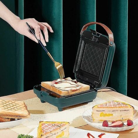 électrique Sandwich Maker antiadhésif friture gaufrier ménage grille-pain  multifonction petit déjeuner Sandwich Machine Rouge
