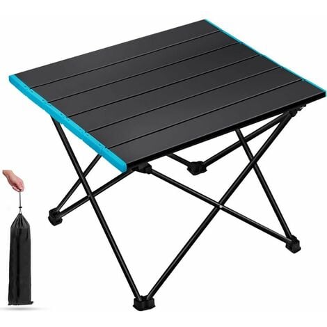 Table de camping pliante en aluminium hauteur réglable gris/argent