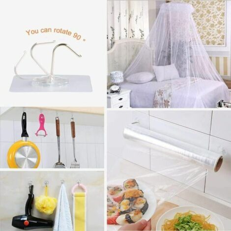 Lot De 2 Crochets Bananes Pliables Transparents - Adhésif 7kg - Sous Meuble Cuisine Pour Bananes Fraîches