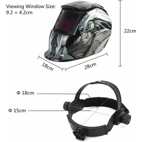 Casque de Soudure Automatique - Masque de Soudure avec 2 Capteurs de filtre à ombre réglables DIN9-13 pour le soudage à l'arc de MIG TIG MAG [Classe énergétique A+++]