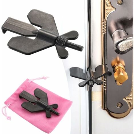 4pcs  noir Verrouillage de Porte 3 en 1 pour la Sécurité de Porte de Voyage Dispositifs de Verrouillage de Porte de Sécurité Supplémentaire et de Dispositifs de Sécurité de Porte pour la Maison H