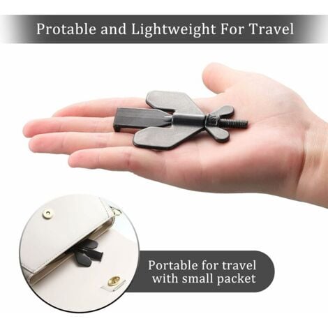 4pcs  noir Verrouillage de Porte 3 en 1 pour la Sécurité de Porte de Voyage Dispositifs de Verrouillage de Porte de Sécurité Supplémentaire et de Dispositifs de Sécurité de Porte pour la Maison H