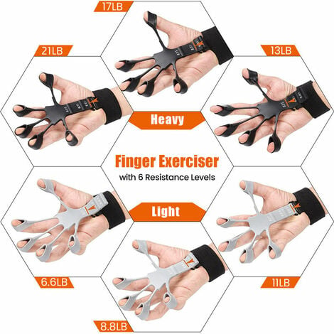 Dispositif de tension de reeducation des doigts Exerciseur de doigt a  niveaux Entraineur de flexion et