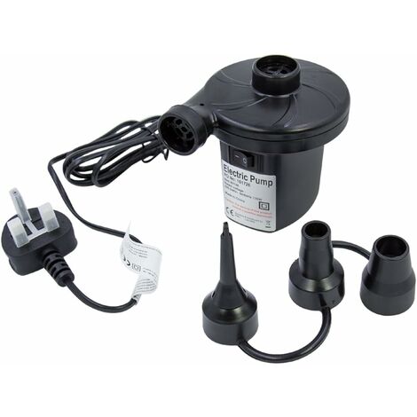 Pompe à air électrique / Gonfle ou dégonfle les matelas gonflables, pataugeoires et autres jouets / Portable et léger / Comprend 3 buses