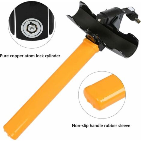Antivol Volant Voiture Canne Télescopique Argent – Double Protection Volant + Pédale, Acier Haut De Gamme Pour SUV, Camion, Caravane