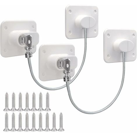 Lot De 8 Serrures De Sécurité Pour Enfants - Pour Tiroirs, Placards, Frigo | Adhésif Puissant, Pas De Perçage | Matériau ABS Sans BPA