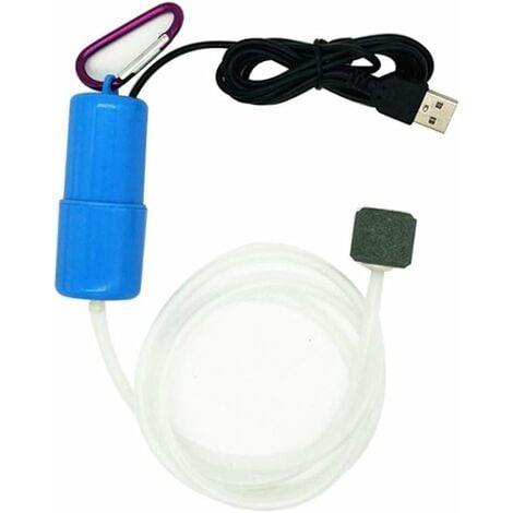 Bleu) Mini pompe à air USB pour aquarium, pompe à oxygène ultra