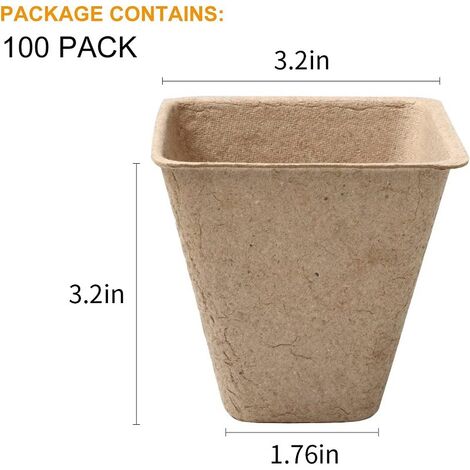 100 Godets Semis Biodégradables 8 Cm – Kit Fibres Bois + Étiquettes & Outils, Sans Tourbe, Sans Choc Racines