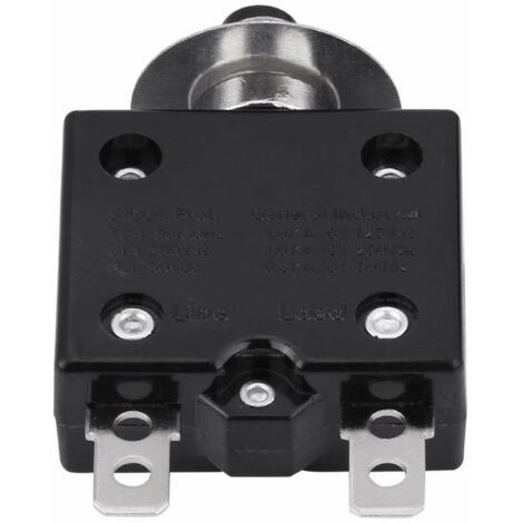 Disjoncteur 18A Interrupteur thermique de réinitialisation en option, 125-250V AC 50V DC Disjoncteur à bouton-poussoir de protection contre les surcharges de courant
