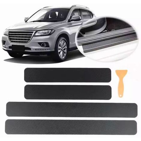 Protection Seuil De Porte Fibre De Carbone 4 Pièces – Compatible Renault Clio, Captur, Megane, Arkana, Austral 2021+ – Anti-Rayures & Look Sportif