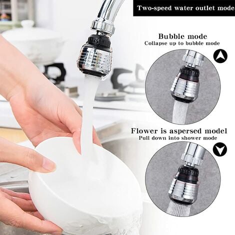 Paquet de 2] Embout de robinet de cuisine, tête de robinet de cuisine  rotative à 360