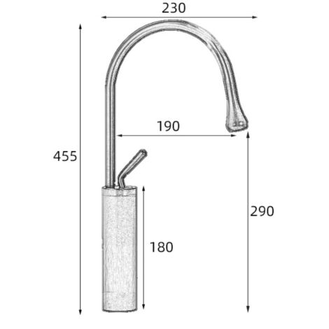 Robinet Mitigeur Monocommande Haut Or en Pour Lavabo Salle de Bain