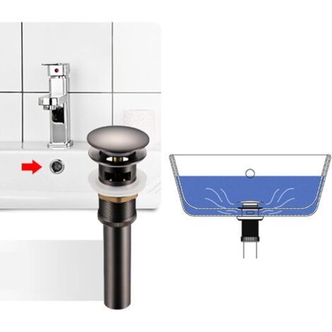 Bonde Clic-clac Universel Rea – Or Rose – Laiton – Diamètre 45 Mm – Pour Lavabo Avec Ou Sans Trop-plein