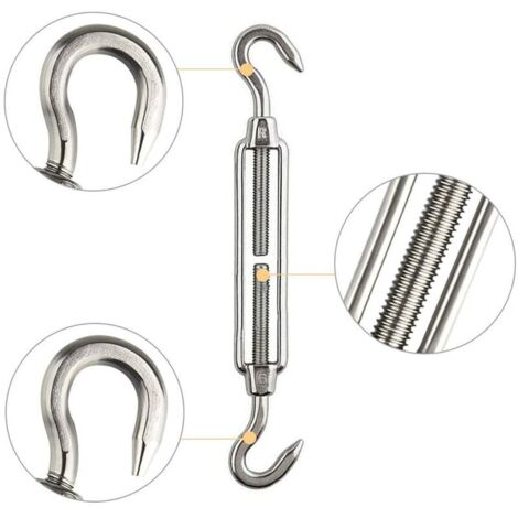 2 Pièces Tendeur Cable, M8 Tendeur Cable Inox 304 Tendeur Ridoir