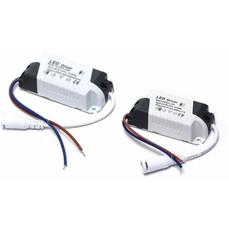 2x Driver LED, 8-12W transformateur pour plafonnier LED, alimentation panneau LED, connecteur DC pour plafonnier LED (8-12W)