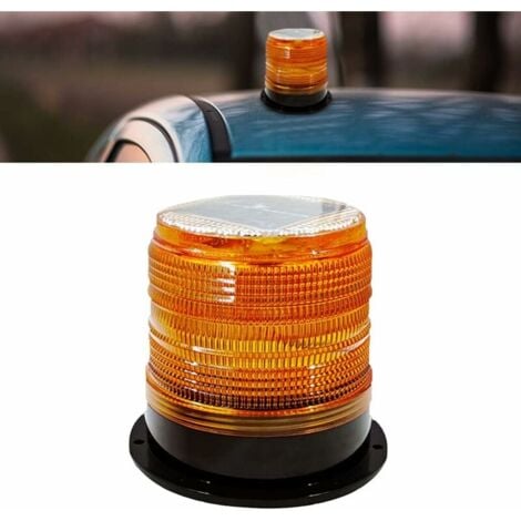 Gyrophare 40 LED Magnétique 12V/24V Orange Pour Camion Bateau