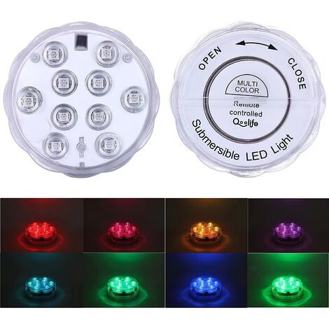 Equlup Lot De 5 Lumières LED Pêche Sous-Marine Profonde - Leurres Lumineux Diamant, Étanchéité Totale, Allumage Auto, Jusqu'à 200h D'Autonomie
