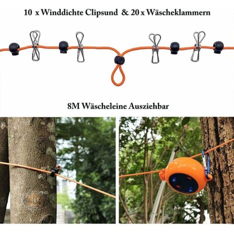 Onewind Corde à Linge De Camping 6 M – Légère, Résistante Aux Intempéries, Tendeur Aluminium – Idéal Pour Randonnée Et Voyage
