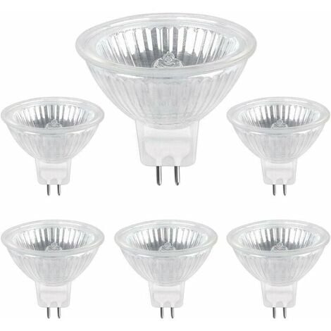 Ampoule Halogene pack de 6 GU5.3 35W 12V, 400lm Blanc Chaud 2700K Dimmable, Ampoule Spot Halogène MR16
